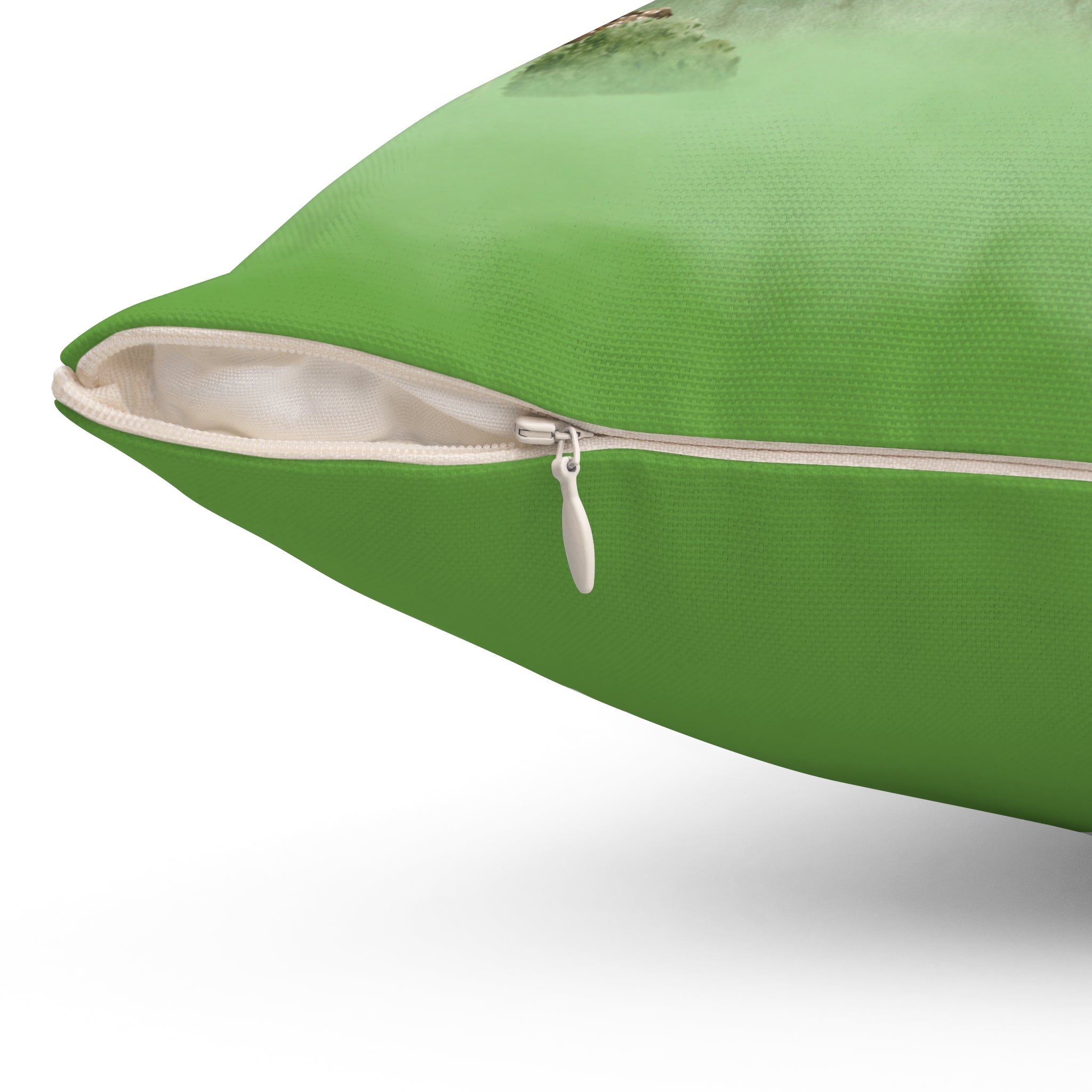 Forest Watercolor Decorative Pillow — "Be Still & Know" Green Throw Pillow