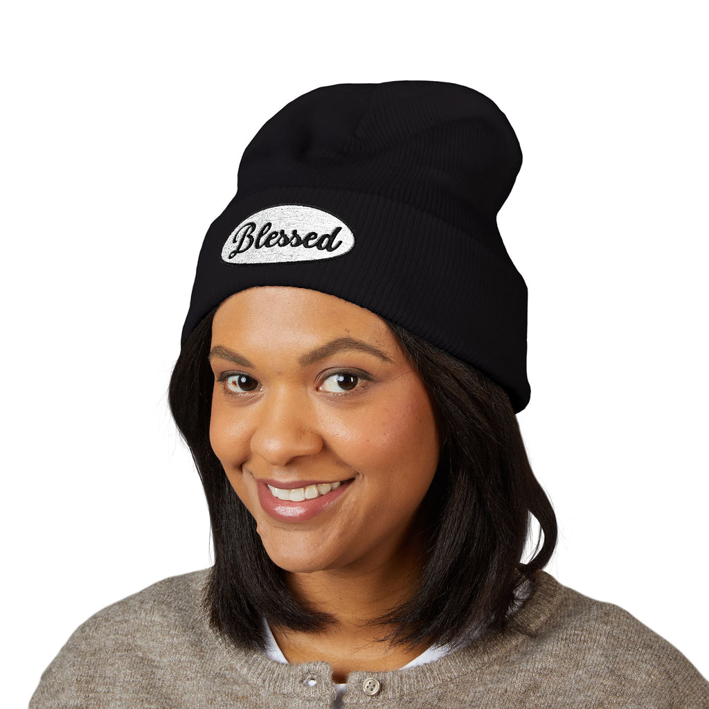 Blessed Embroidered Cuffed Beanie